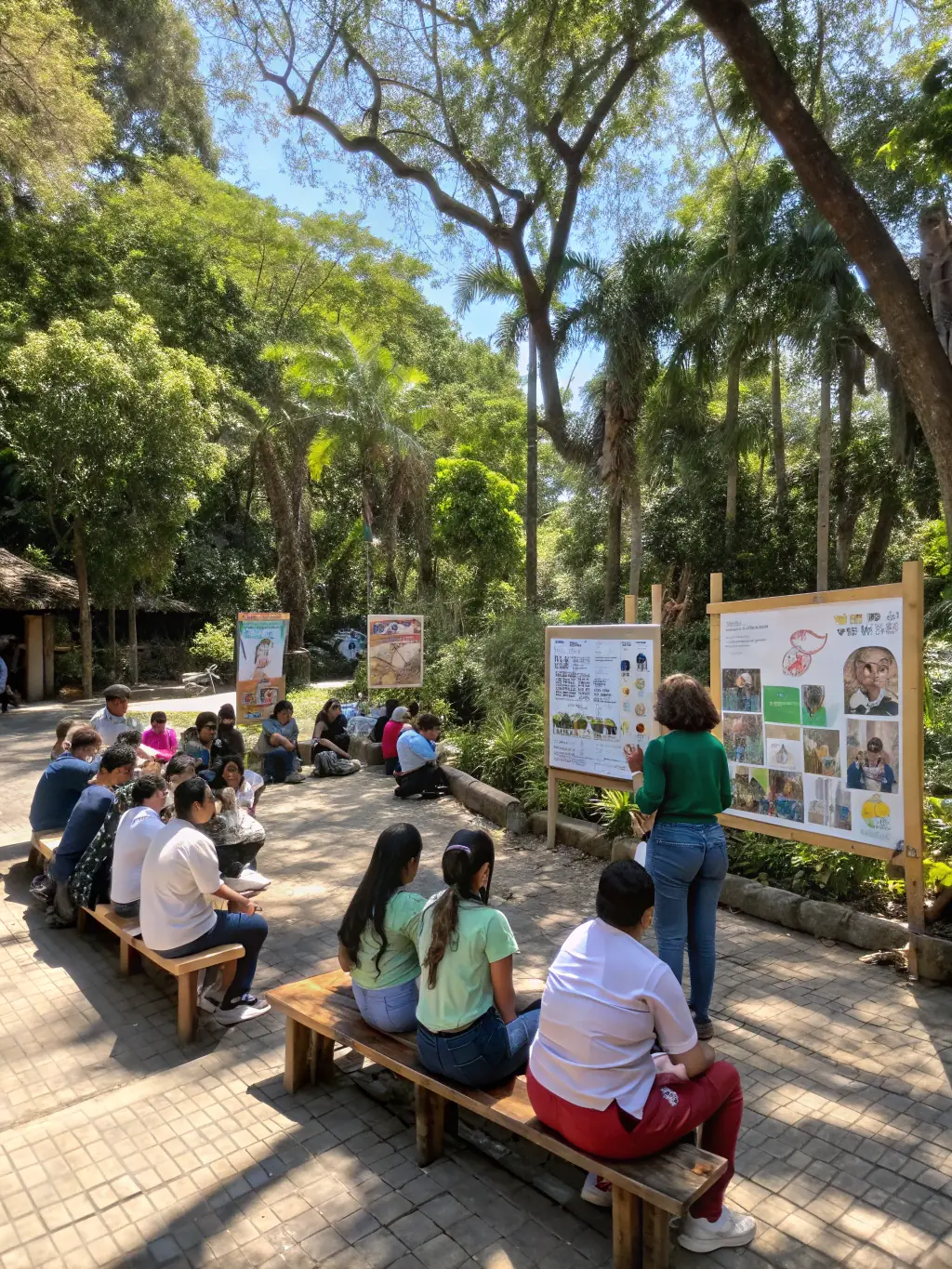 A photograph capturing participants in an educational workshop learning about wildlife conservation from a SOCIETE DES CHASSEURS DE SAINTE-FORTUNADE expert.